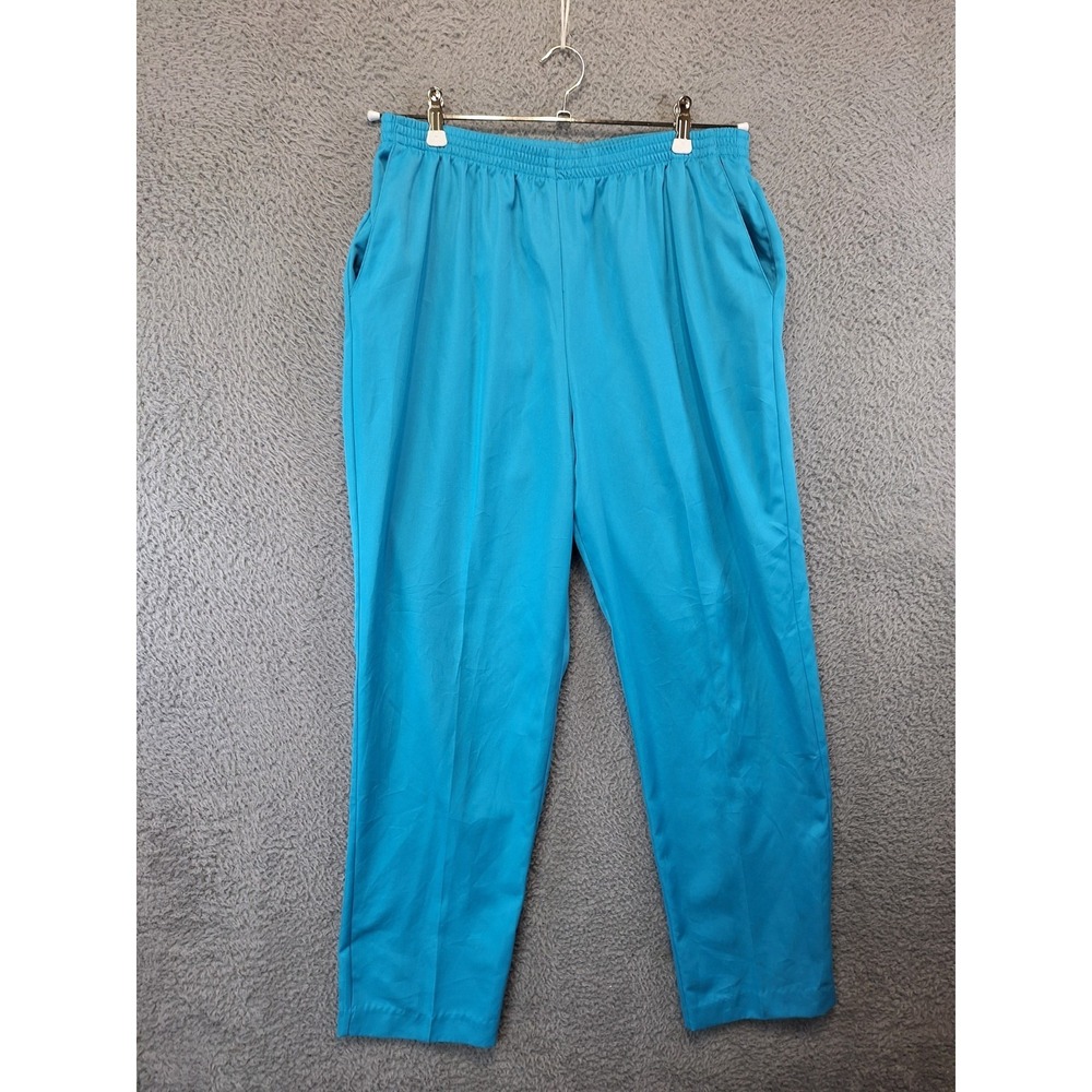 Alfred Dunner Trouser Pants Women's 14 (Fits 31x30) Blue Elastic Waist Pull On